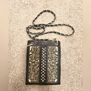 P&G Western Embroidery Studded Crossbody Cowgirl Barn Rodeo Festival